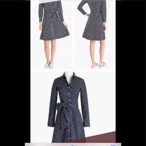 J.Crew Poplin Tie Waist Dress